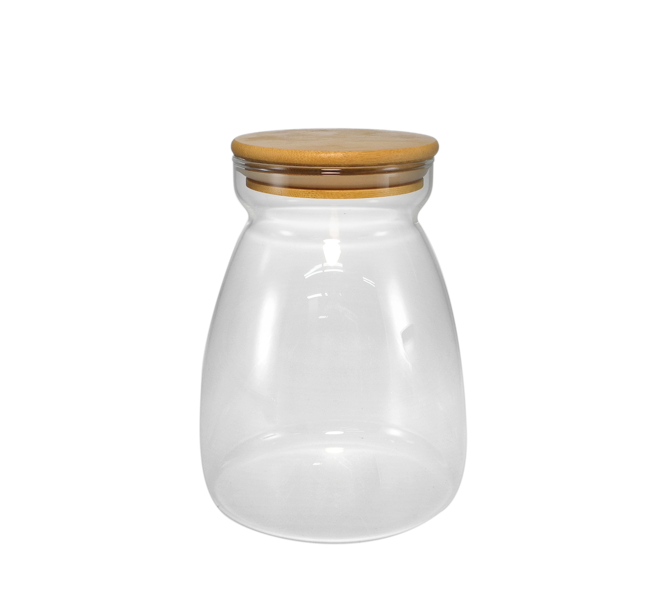 Polished Wooden Lid with High Borosilicate Glass Storage Jar YD-STJ-103