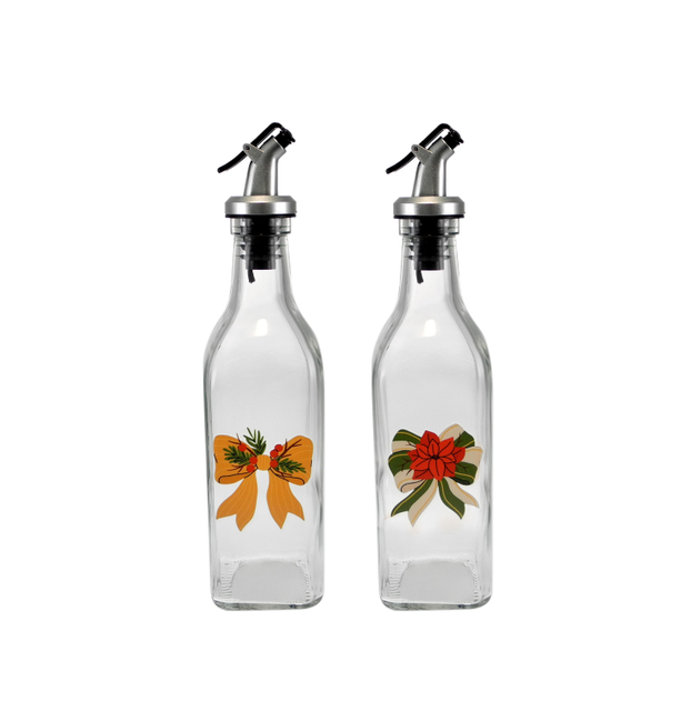 Bows of Paper, Glass Oil And Vinegar Bottle YD-VOB-038