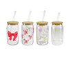 Bowknot Pattern Straw Glass with High Borosilicate Glass YD-CUP-144