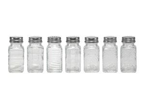 Silver Stainless Steel Lid Salt And Pepper Glass Bottle YD-SPB-009