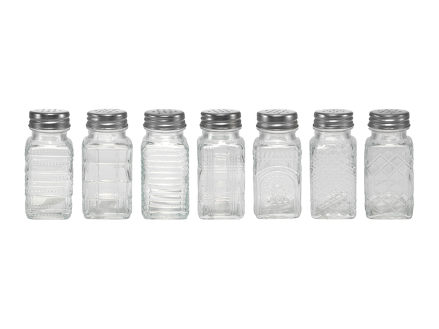 Silver Stainless Steel Lid Salt And Pepper Glass Bottle YD-SPB-009