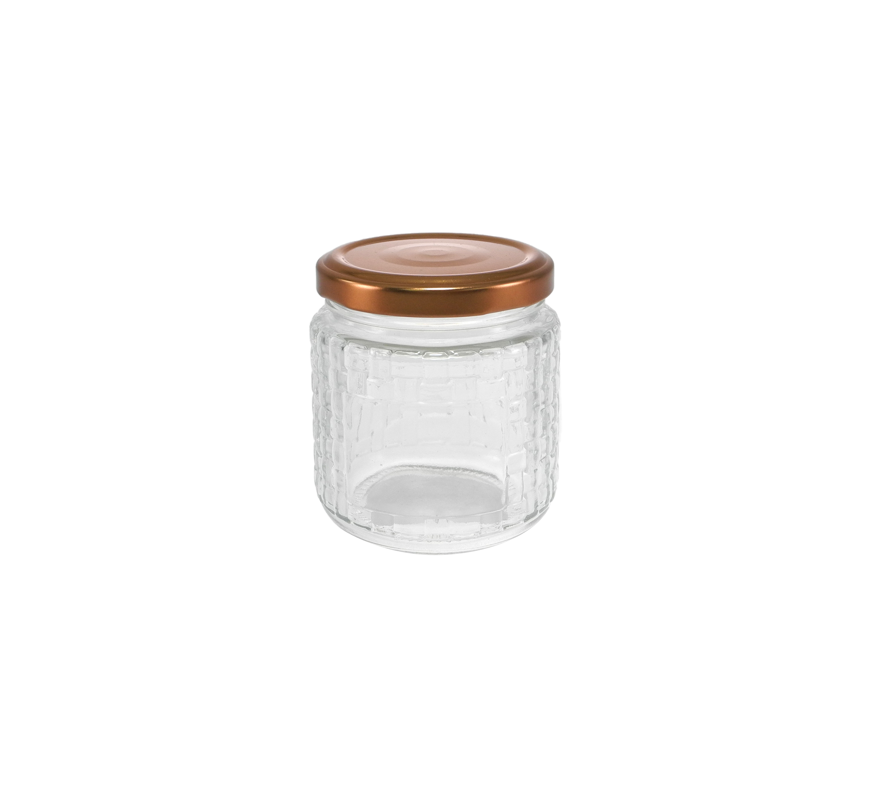 Brown Stainless Steel Lid with Dot Embossing, High Borosilicate Glass Storage Tank YD-STJ-178