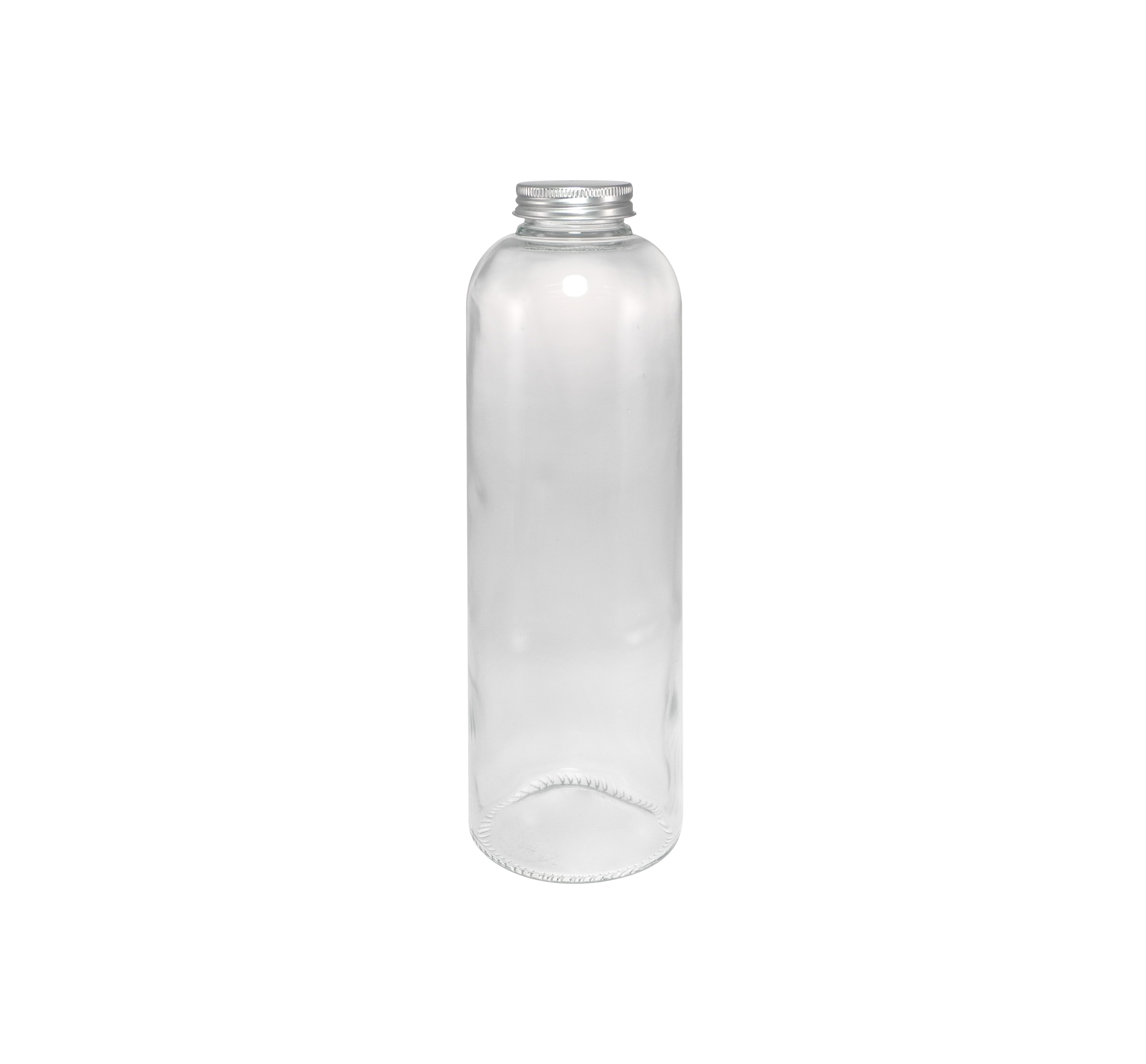 Small Bottle-mouth Silver Stainless Steel Lid, High Borosilicate Glass Storage Tank without Embossing YD-STJ-180