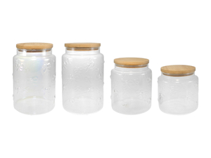Brogan Embossed Borosilicate Glass Storage Jar YD-STJ-083