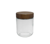 Wooden Lid Small-sized High-boron-silica Glass Storage Jar YD-STJ-187