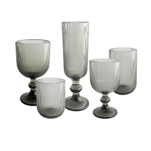 Grey Striped Glass Cup Set YD-CUP-066