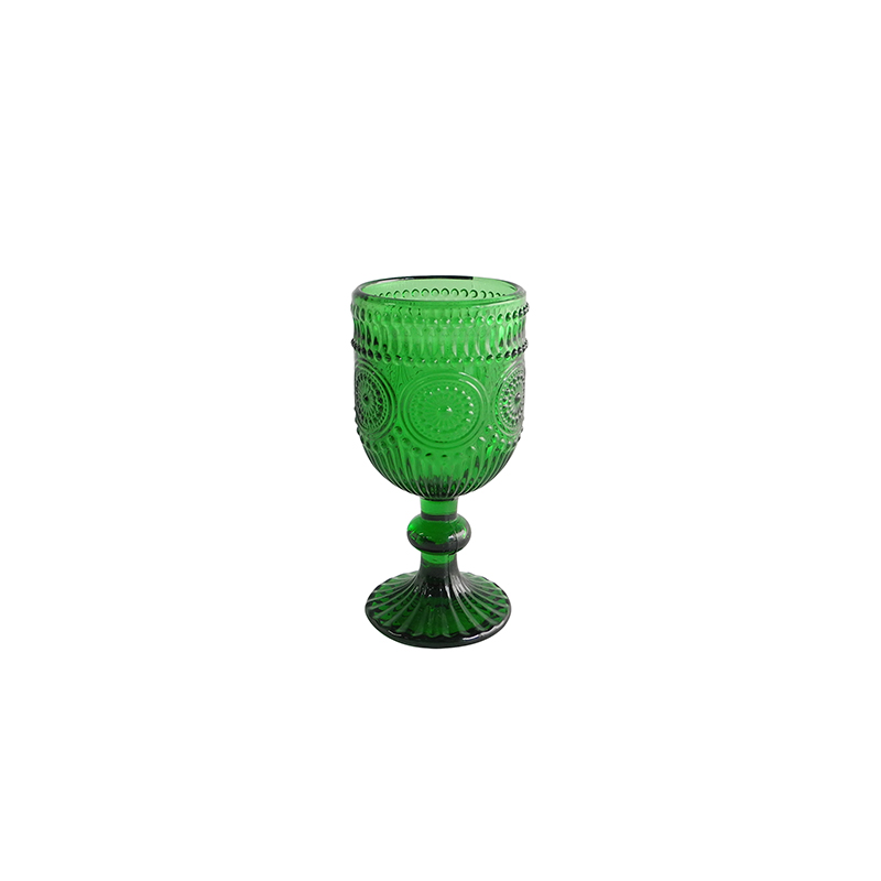 Green Sunflower Glass Cup YD-CUP-065