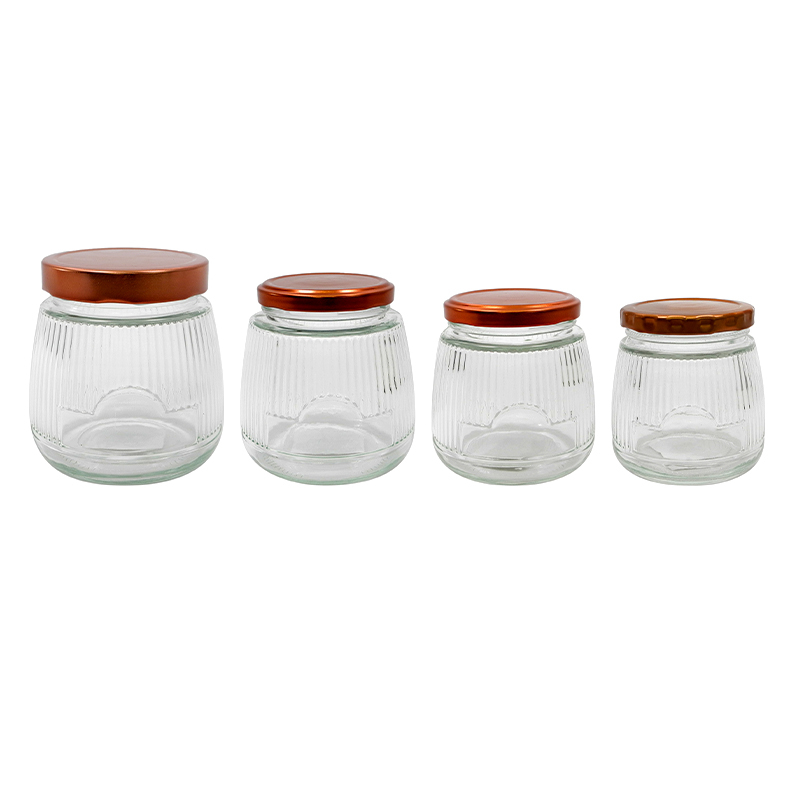 Striped Brown Lid Storage Jar YD-STJ-057