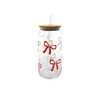 Bow-tie Patterned Glass Straw Cup YD-CUP-083