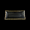Rectangular Striped Gold Hot Bending Plate YD-HBP-014