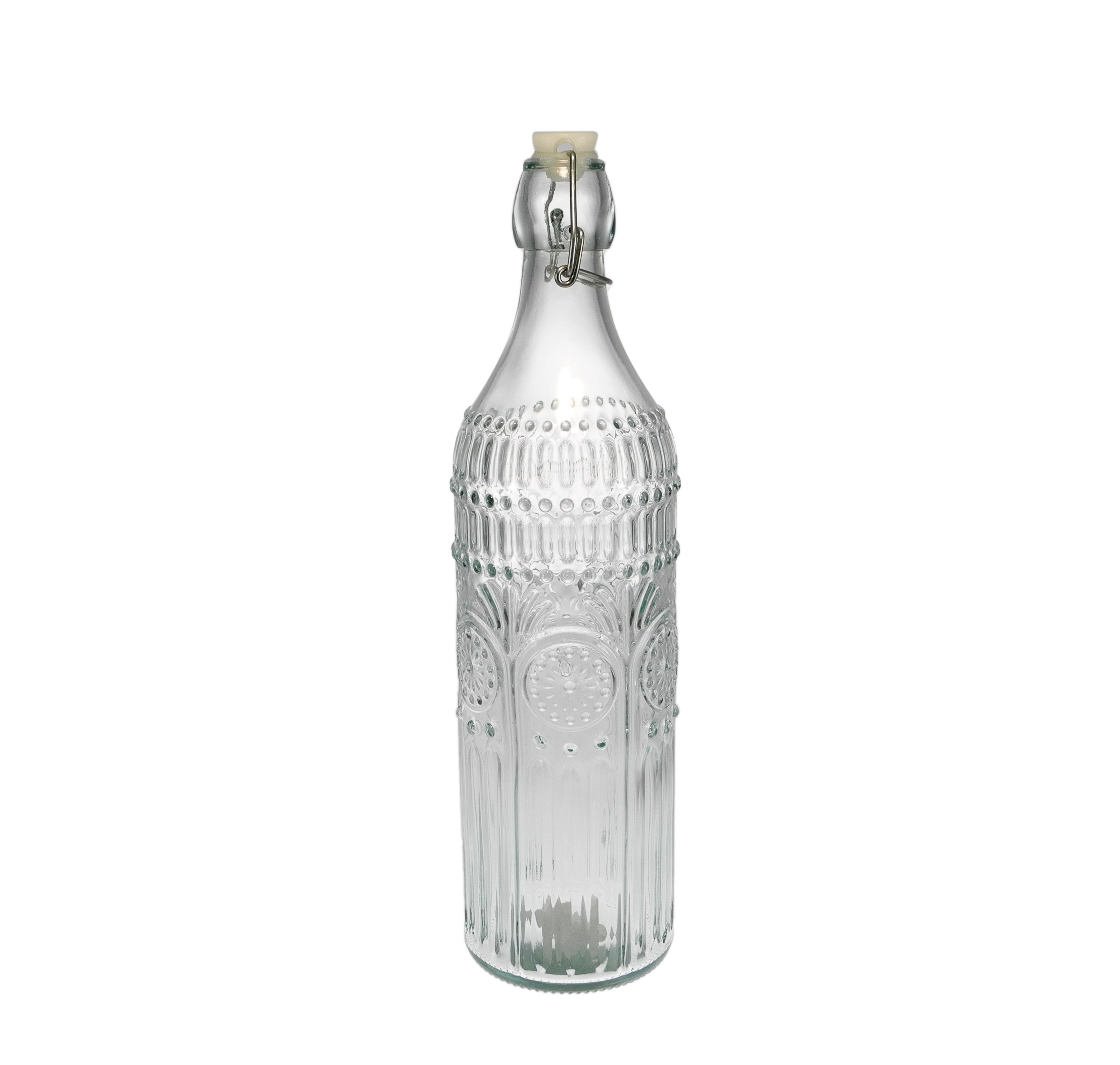 Transparent Relief Glass Stopper Bottle YD-BOT-047