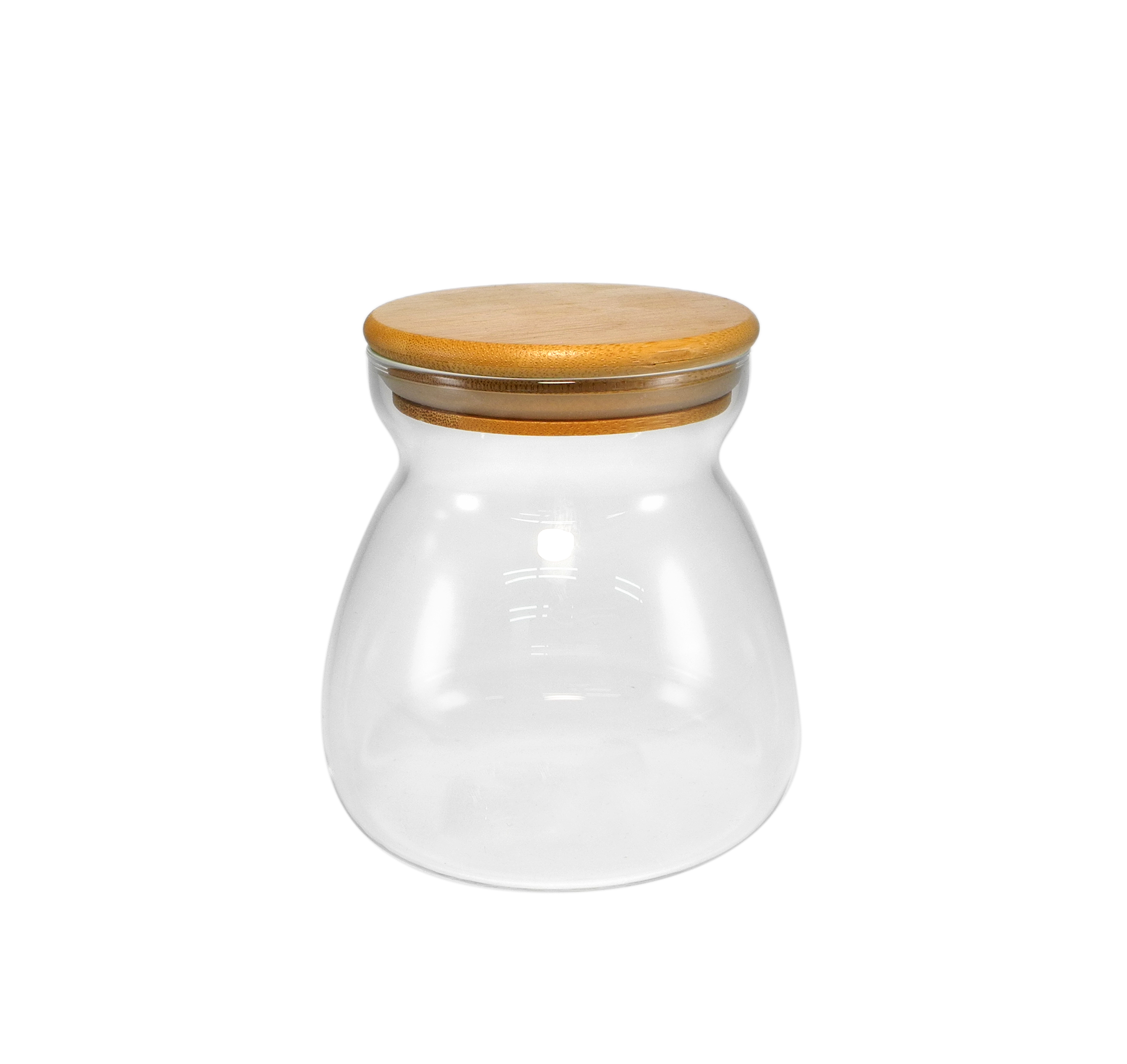Polished Wooden Lid with High Borosilicate Glass Storage Jar YD-STJ-103