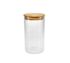 Cylindrical Polished Wooden Lid with High Borosilicate Glass Storage Jar YD-STJ-104