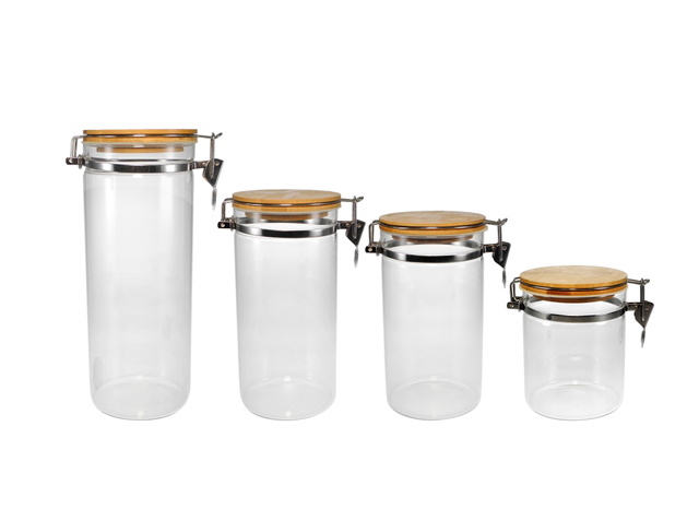 Wooden Sealed Cover with High Borosilicate Glass Storage Tank YD-STJ-106