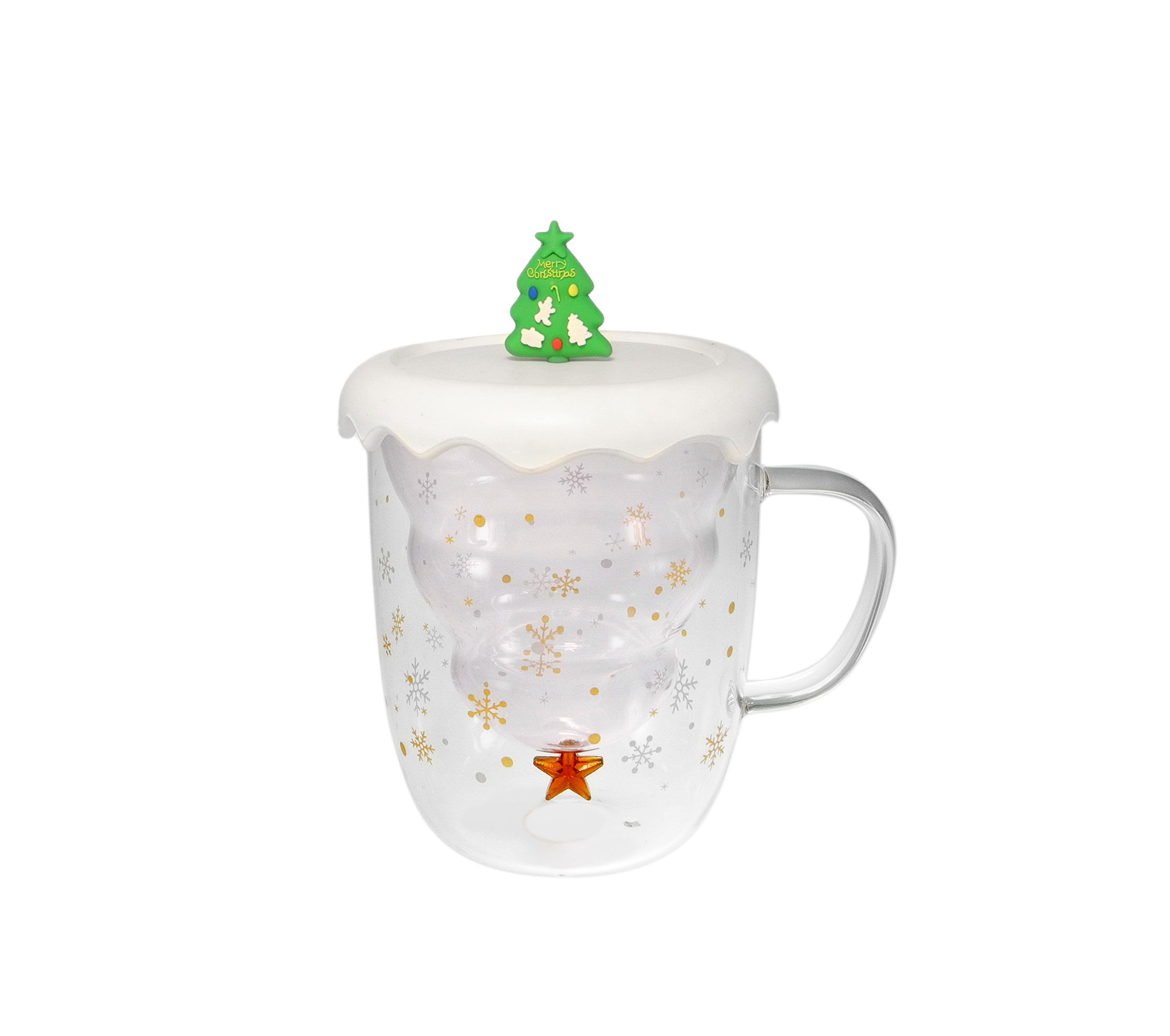 Christmas-themed Borosilicate Glass Cup YD-CPU-105