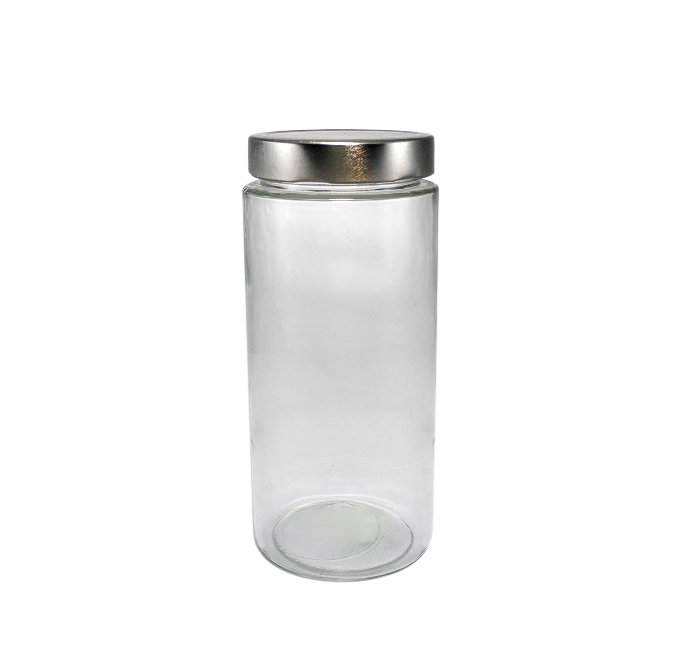Silver Stainless Steel-colored Lid, without Embossed Patterns, High Borosilicate Glass Storage Jar YDS-STJ-156