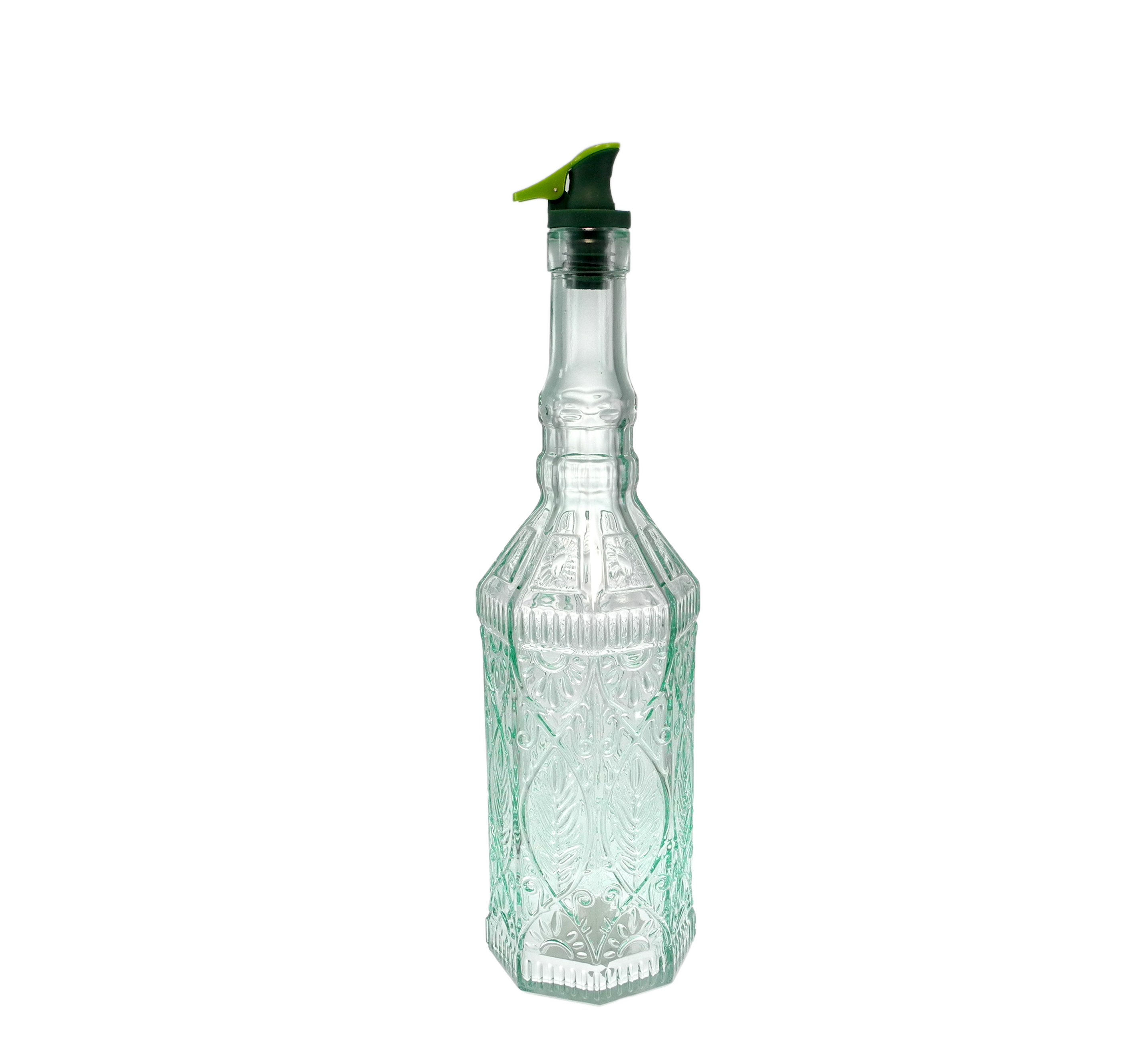 Green Threaded Glass Oil And Vinegar Bottle YD-VOB-039