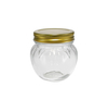 Various Relief Patterns, Golden Stainless Steel Cover, High Borosilicate Glass Storage Jar YD-STJ-116