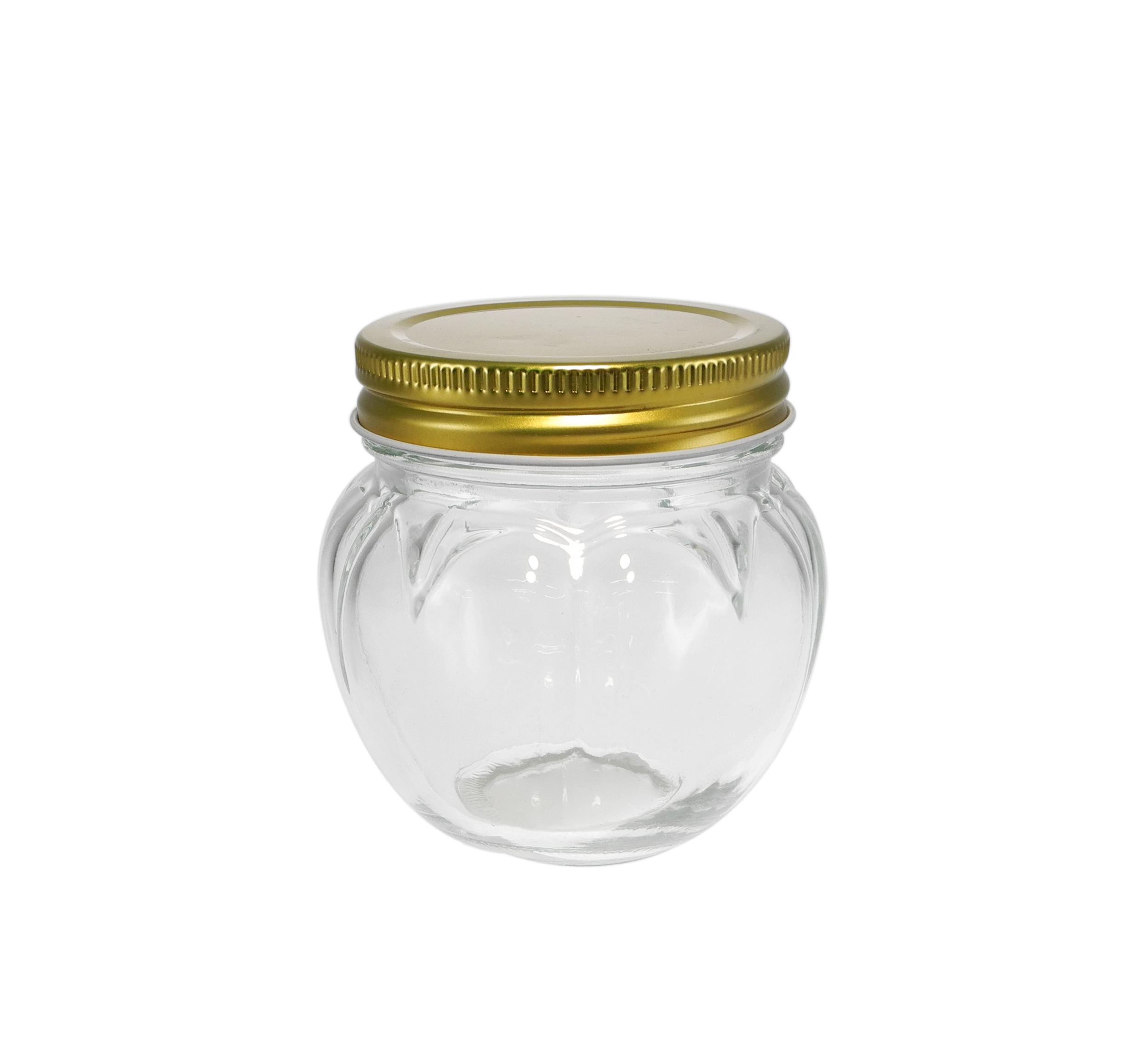 Various Relief Patterns, Golden Stainless Steel Cover, High Borosilicate Glass Storage Jar YD-STJ-116