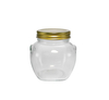 Cobweb Relief Pattern Gold Stainless Steel Lid High Borosilicate Glass Storage Jar YD-STJ-116
