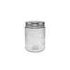 Large-mouth Silver Stainless Steel Lid with Embossed Patterns, High-borosilicate Glass Storage Jar YD-STJ-167