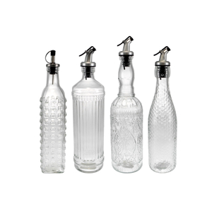 Relief Transparent Glass Balsamic Vinegar Bottle YD-VOB-040