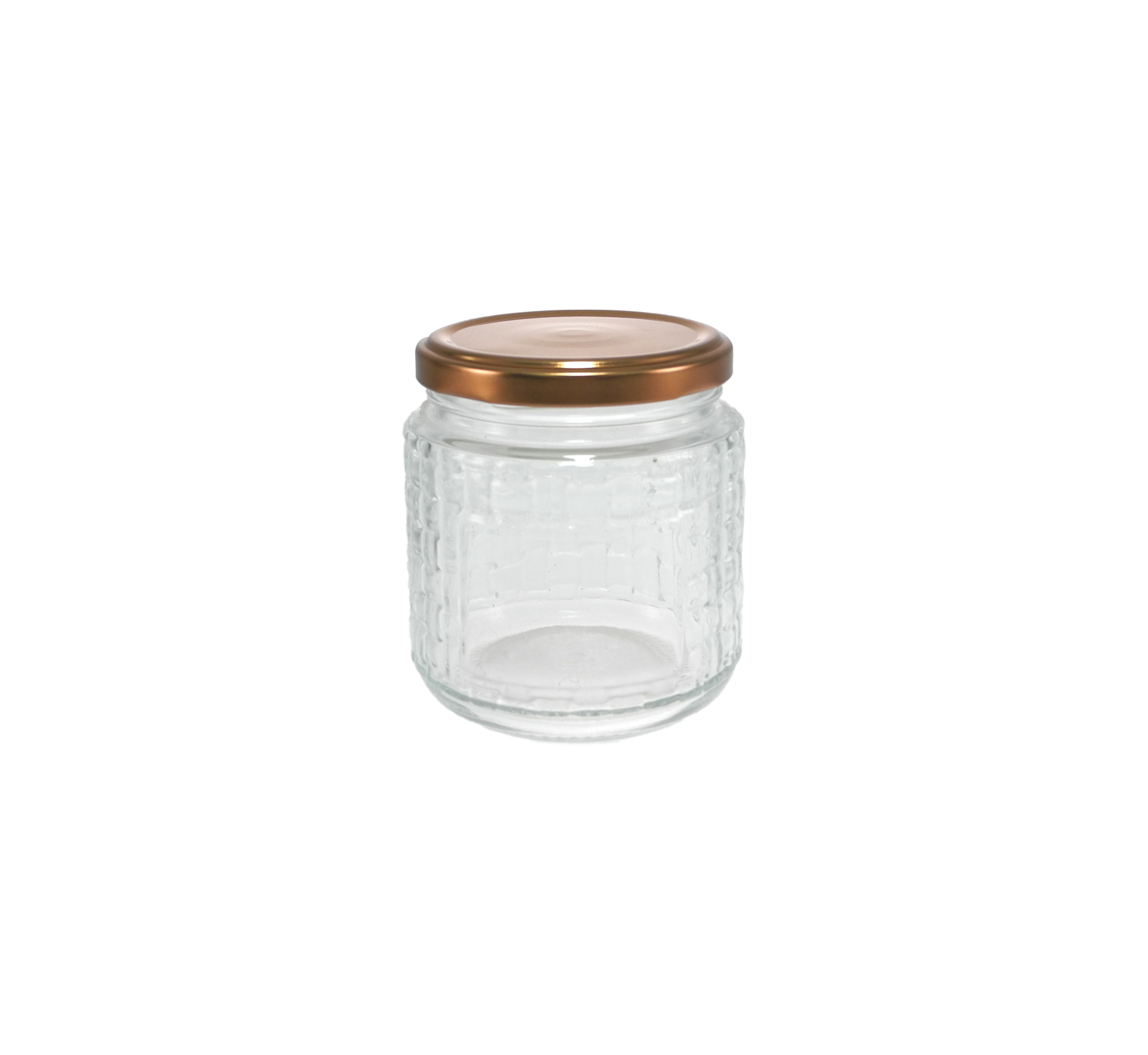 Brown Stainless Steel Lid with Dot Embossing, High Borosilicate Glass Storage Tank YD-STJ-178