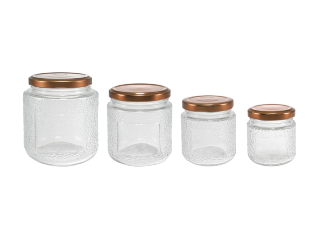 Brown Stainless Steel Lid with Embossed High Borosilicate Glass Storage Tank YD-STJ-179
