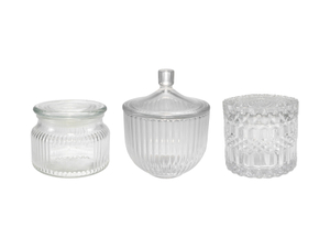 Striped Relief High Borosilicate Glass Storage Tank YD-STJ-174