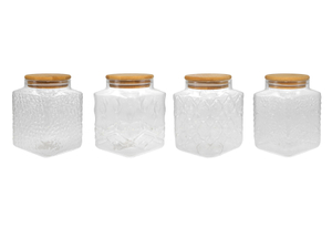 External Relief High Borosilicate Glass Storage Jar YD-STJ-074