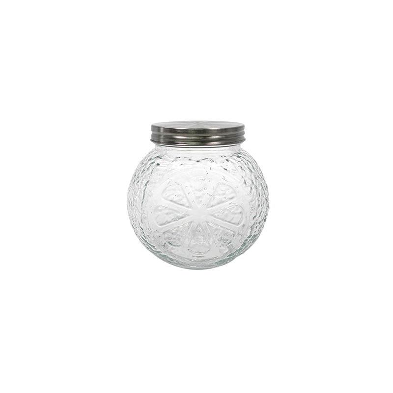 Transparent Textured Glass Storage Jar YD-STJ-046