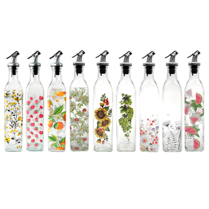 Patterned Transparent Glass Oil Bottle YD-OVB-033