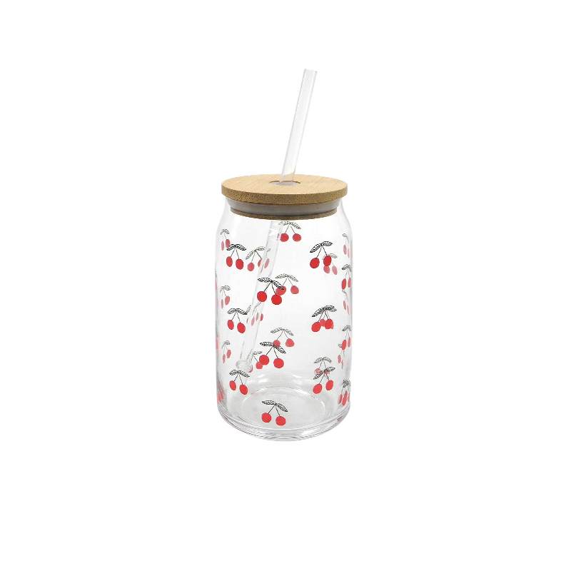Printed Glass Straw Cup YD-CUP-081