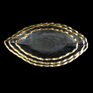 Leaf-shaped Gold-painted Hot Bending Plate YD-HBP-010