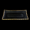 Rectangular Striped Gold Hot Bending Plate YD-HBP-014