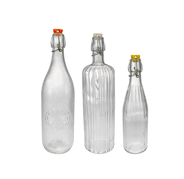 External Relief Glass Stopper Bottle YD-BOT-049