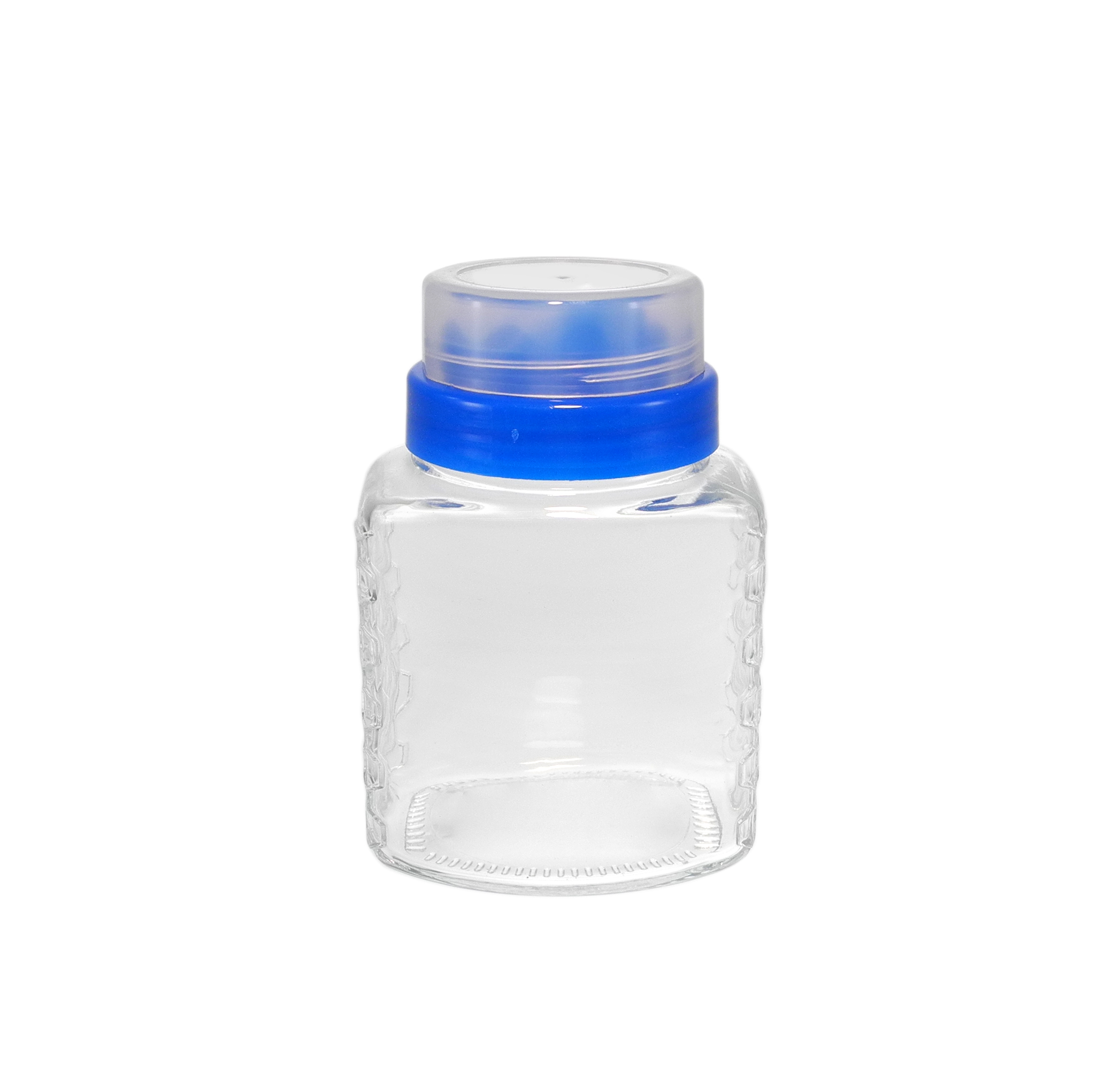 Blue Lidted High Borosilicate Glass Honey Storage Jar YD-STJ-112