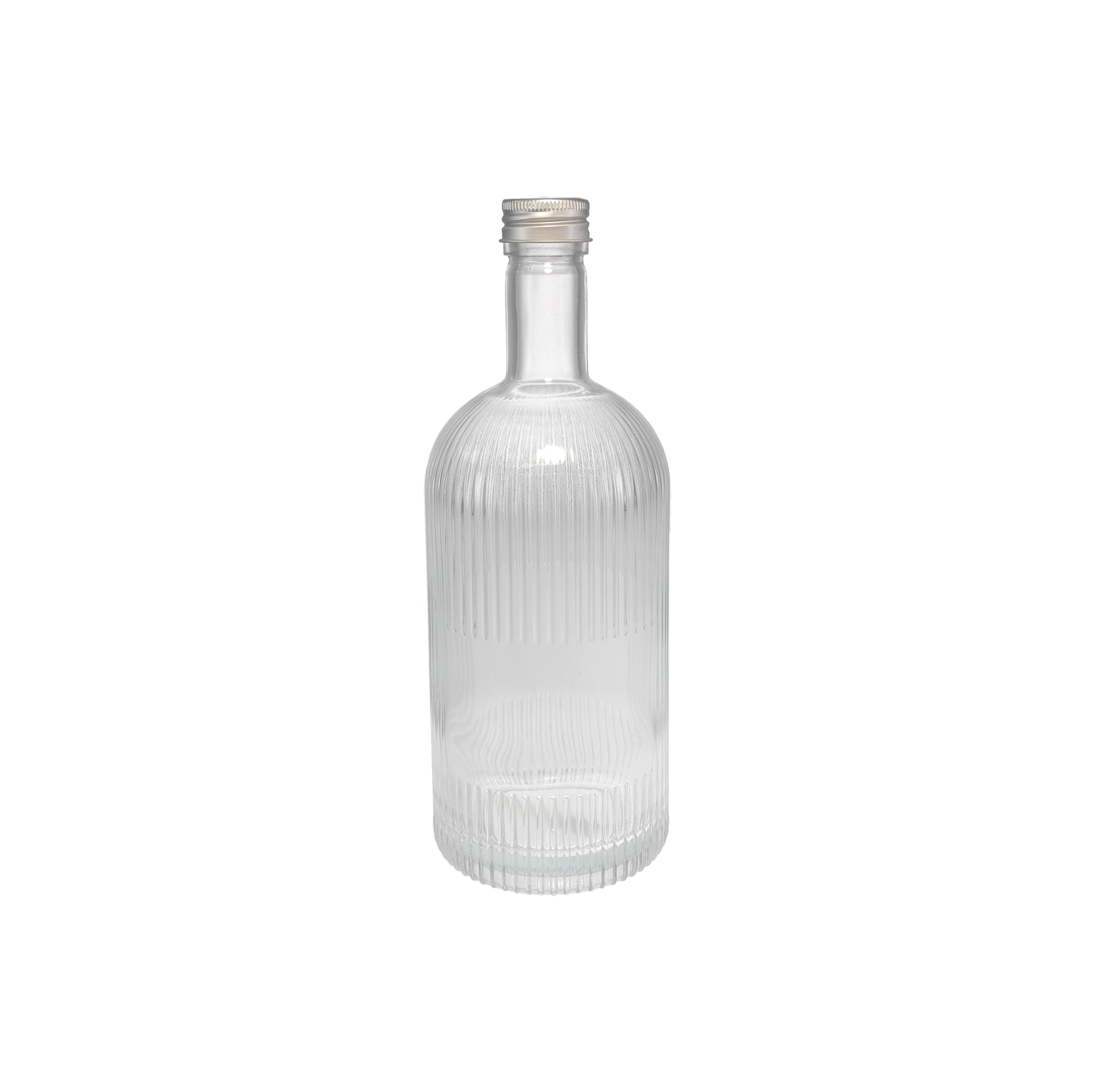 Vertical Striped Relief Glass Bottle YD-BOT-028