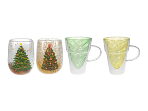 Christmas Tree Double-tiered Borosilicate Glass Cups YD-CPU-103