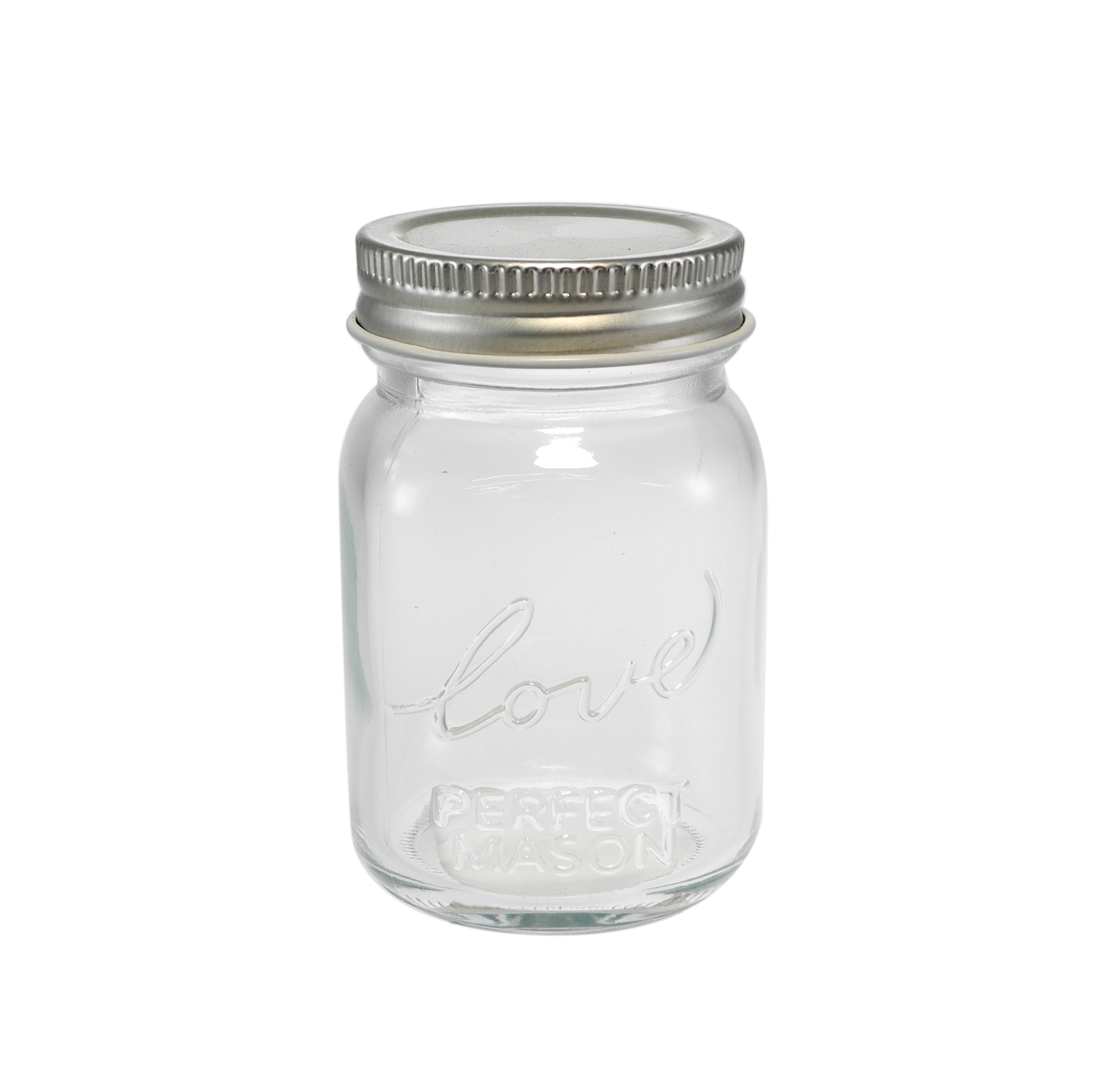 Silver Stainless Steel Lid with Embossed Patterns, High Borosilicate Glass Storage Jar YD-STJ-155