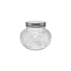 Large-mouth Silver Stainless Steel Lid with Embossed Patterns, High-borosilicate Glass Storage Jar YD-STJ-167