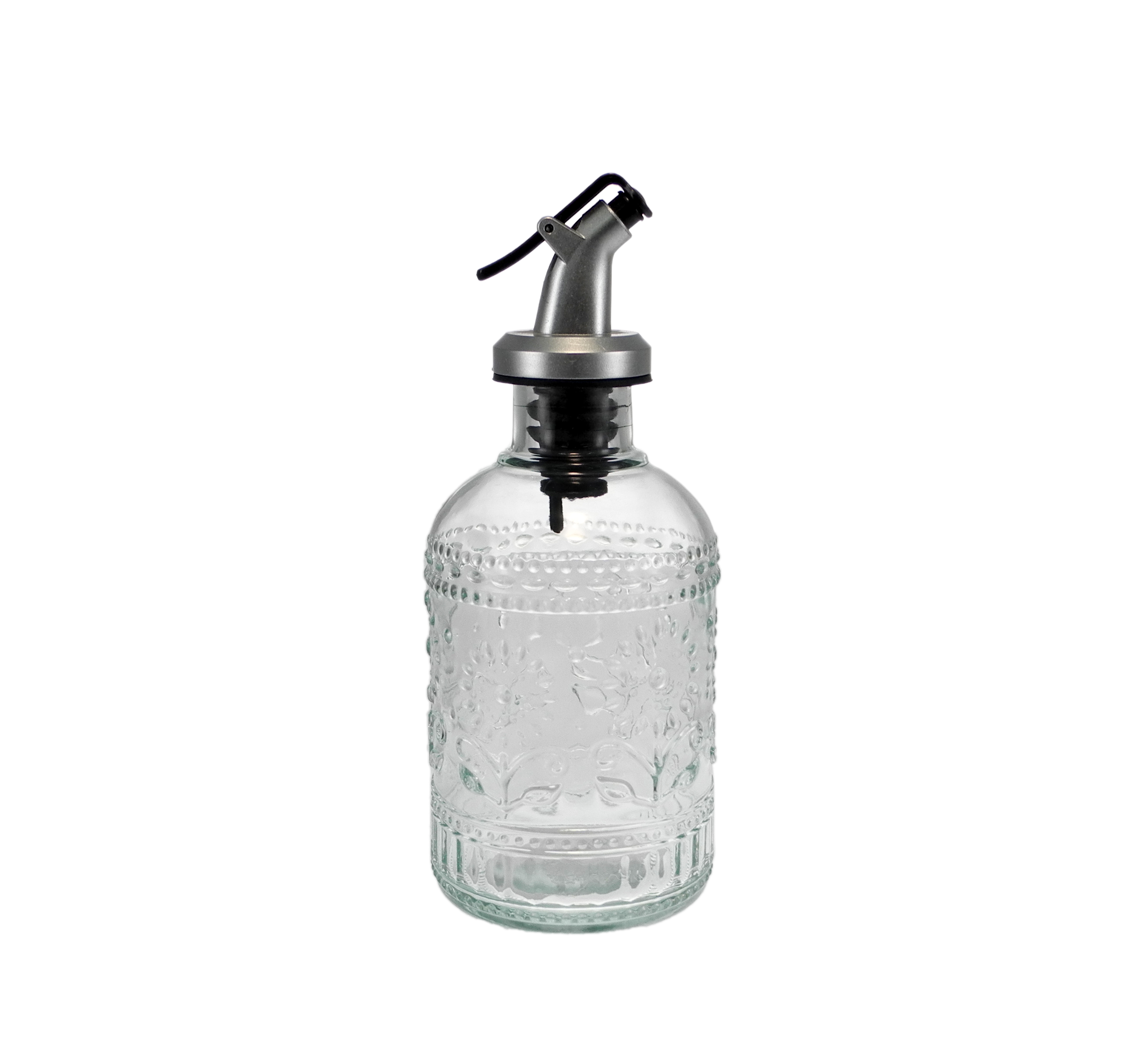 External Relief Transparent Glass Balsamic Vinegar Bottle YD-OVB-041