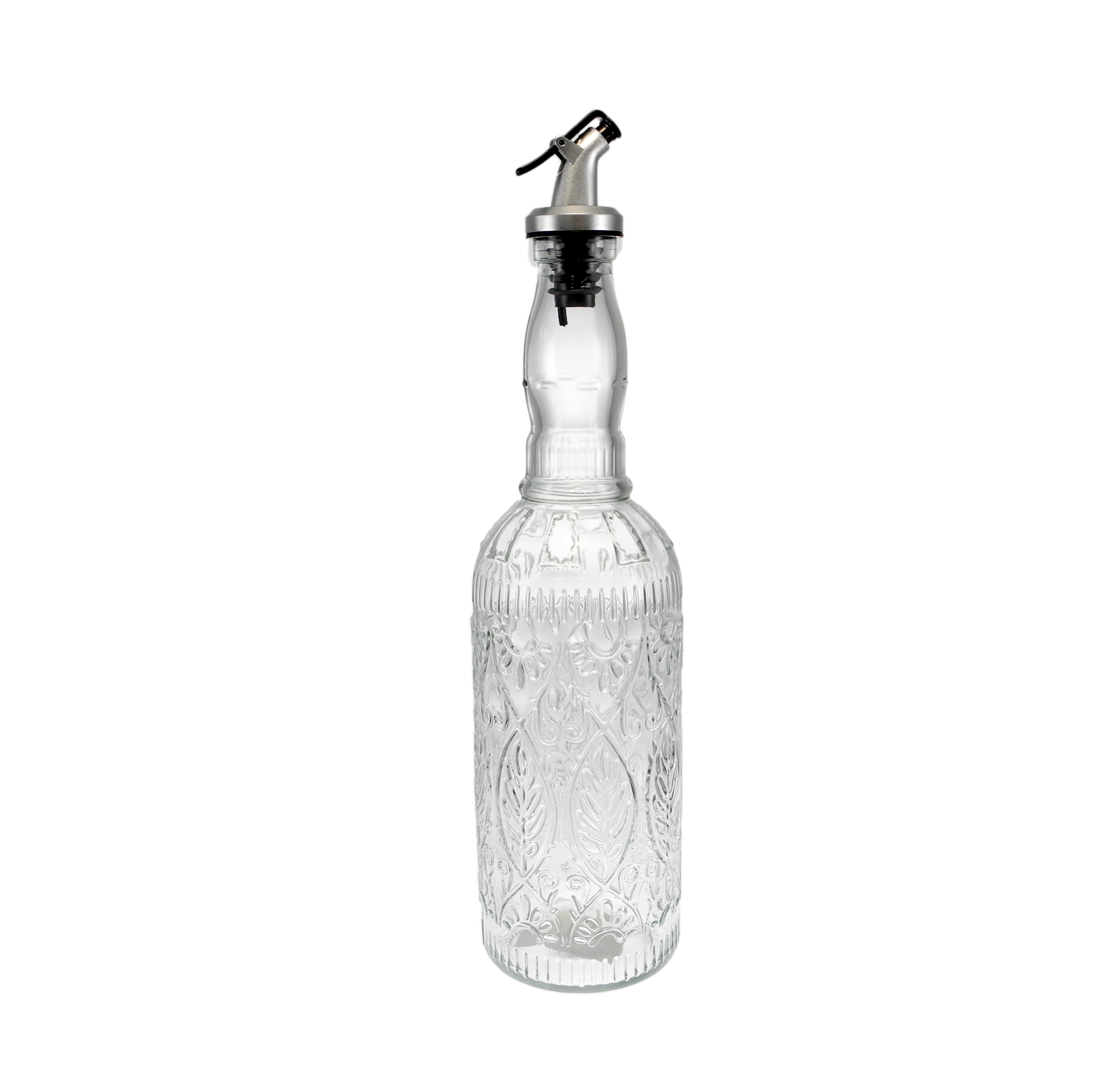 Relief Transparent Glass Balsamic Vinegar Bottle YD-VOB-040