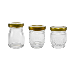 Small-sized Golden Bottle Cap High Borosilicate Glass Storage Jar YD-STJ-123