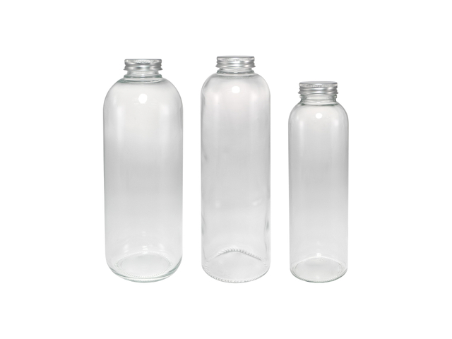 Small Bottle-mouth Silver Stainless Steel Lid, High Borosilicate Glass Storage Tank without Embossing YD-STJ-180