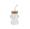 Wooden Lid with Straw-shaped Special-shaped High Borosilicate Glass Cup YD-CPU-125