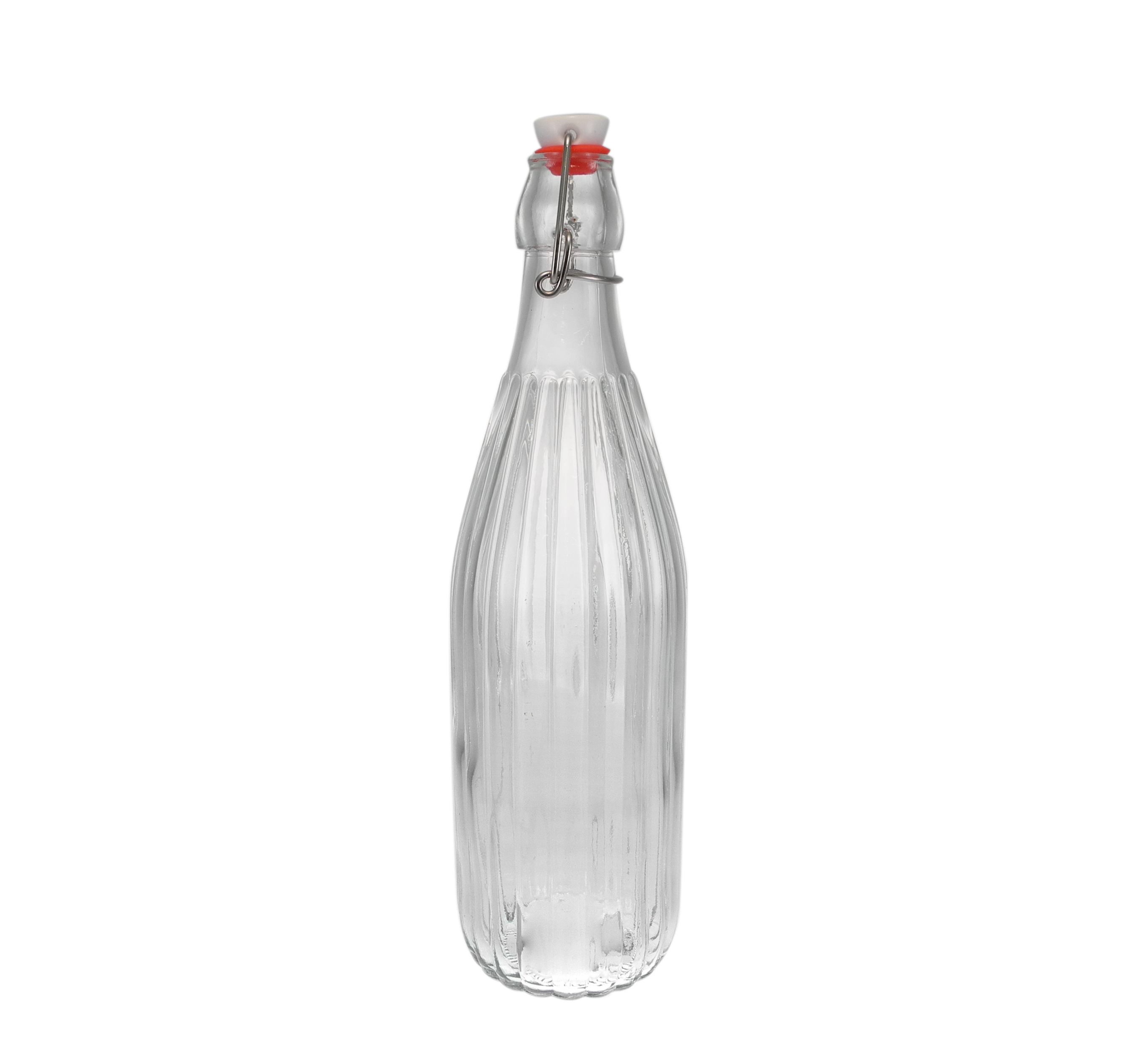 Cylindrical Relief Glass Stopper Bottle YD-BOT-035
