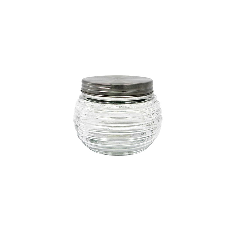 Transparent Textured Glass Storage Jar YD-STJ-046