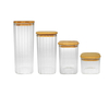 Square Vertical Striped Borosilicate Glass Storage Jar YD-STJ-100