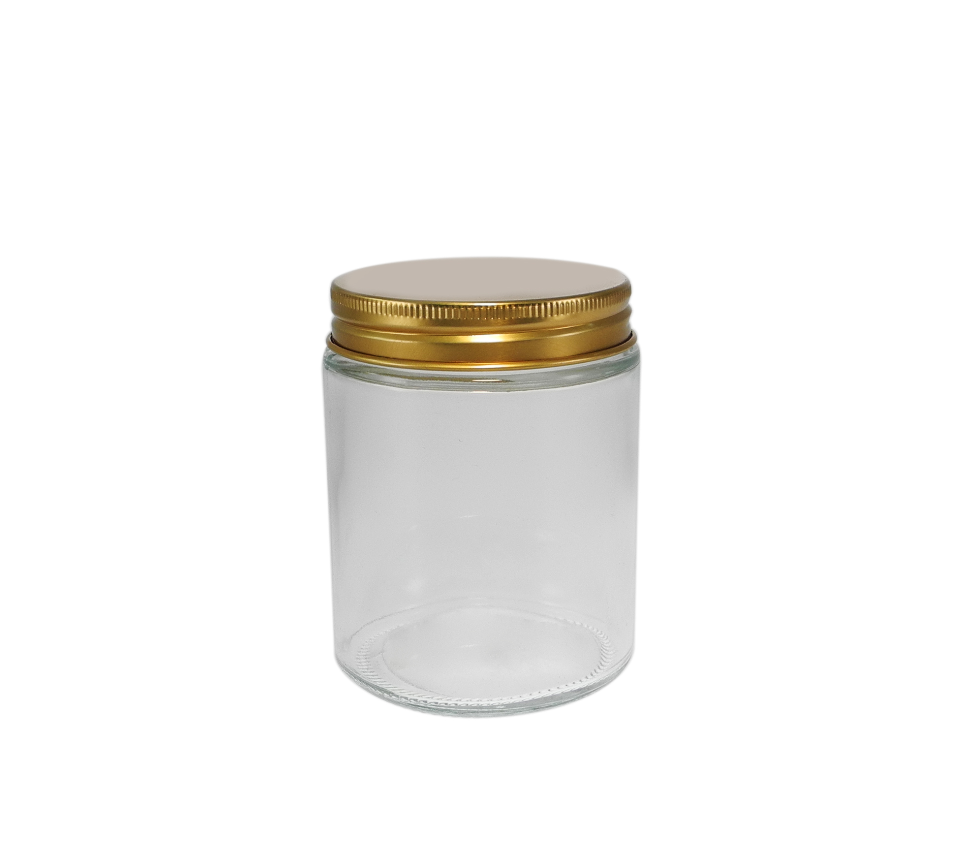Golden Stainless Steel Lid Cylindrical High Borosilicate Glass Honey Storage Jar YD-STJ-113